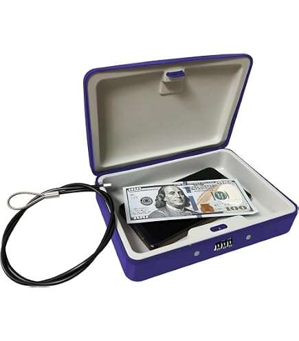 SEPOX® Water Fire Resistant Steel Case Lock Box 3Ft Cable